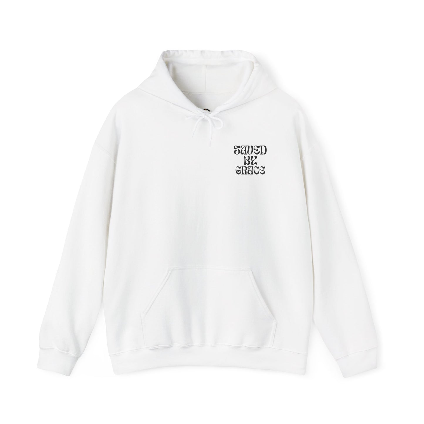 Saved by Grace (Black Letter) Unisex Heavy Blend™ Hooded Sweatshirt