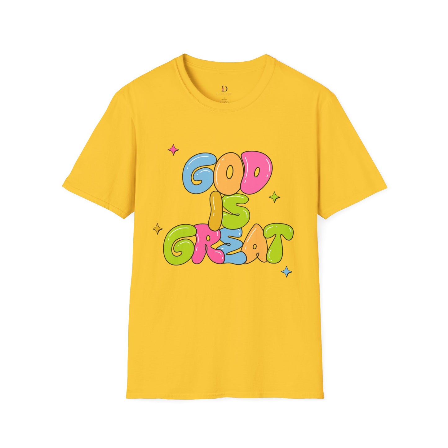 God is Great Bubble Letters Unisex Softstyle T-Shirt