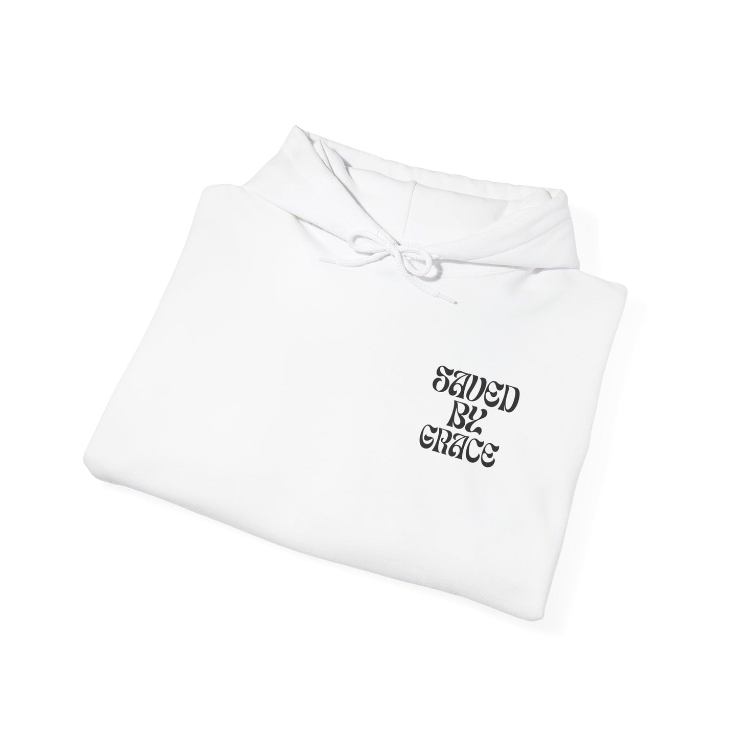 Saved by Grace (Black Letter) Unisex Heavy Blend™ Hooded Sweatshirt