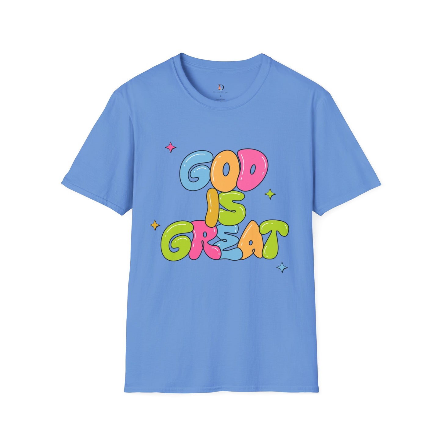 God is Great Bubble Letters Unisex Softstyle T-Shirt