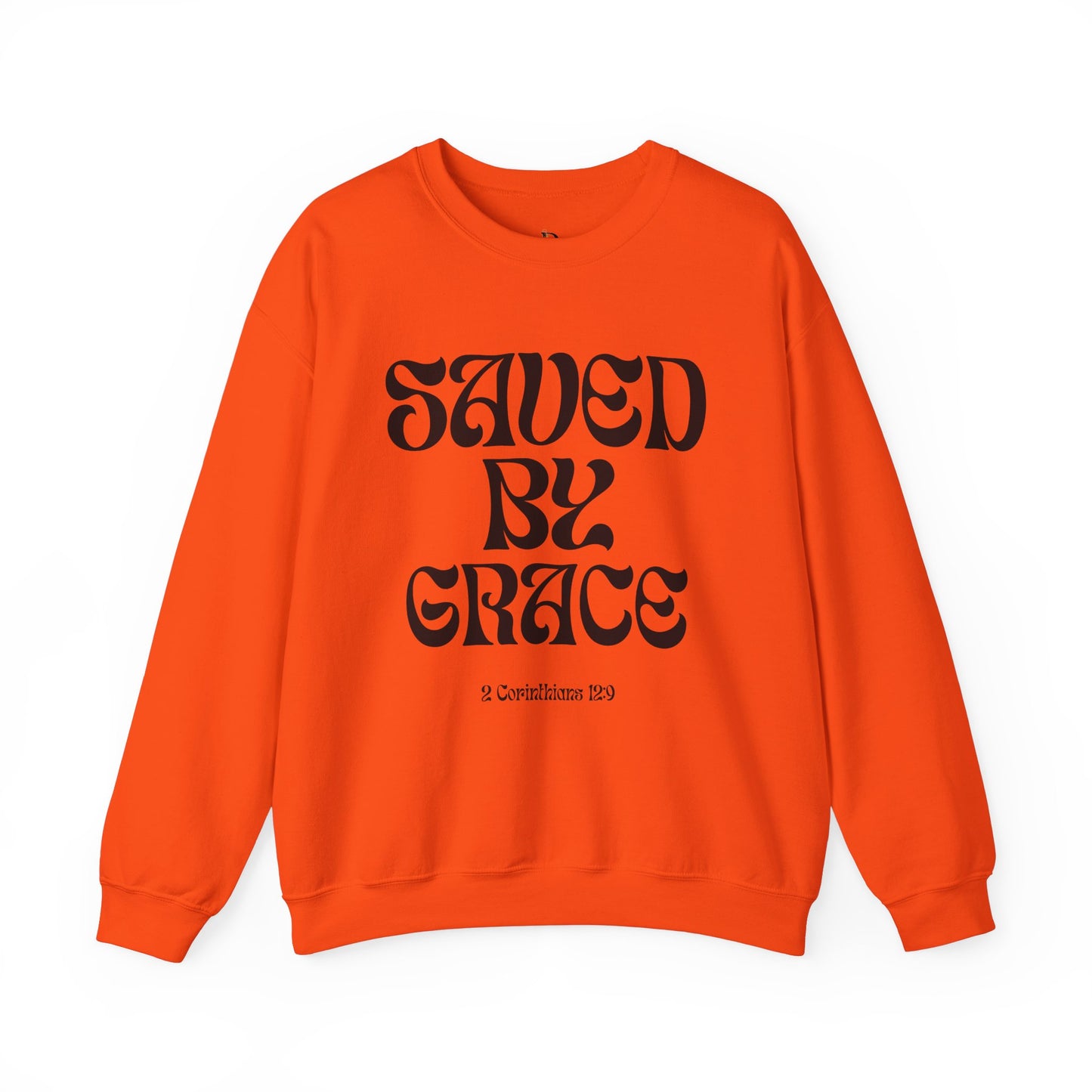 Saved by Grace (Black Letter) Unisex Heavy Blend™ Crewneck Sweatshirt