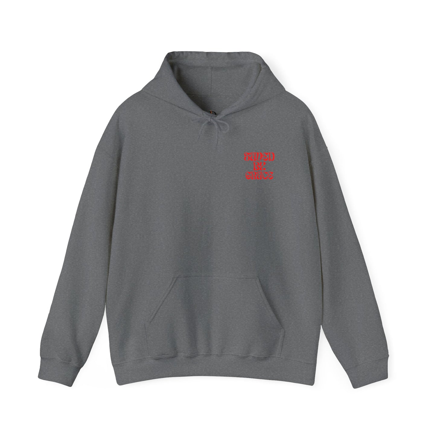 Saved by Grace (Red Letter) Unisex Heavy Blend™ Hooded Sweatshirt
