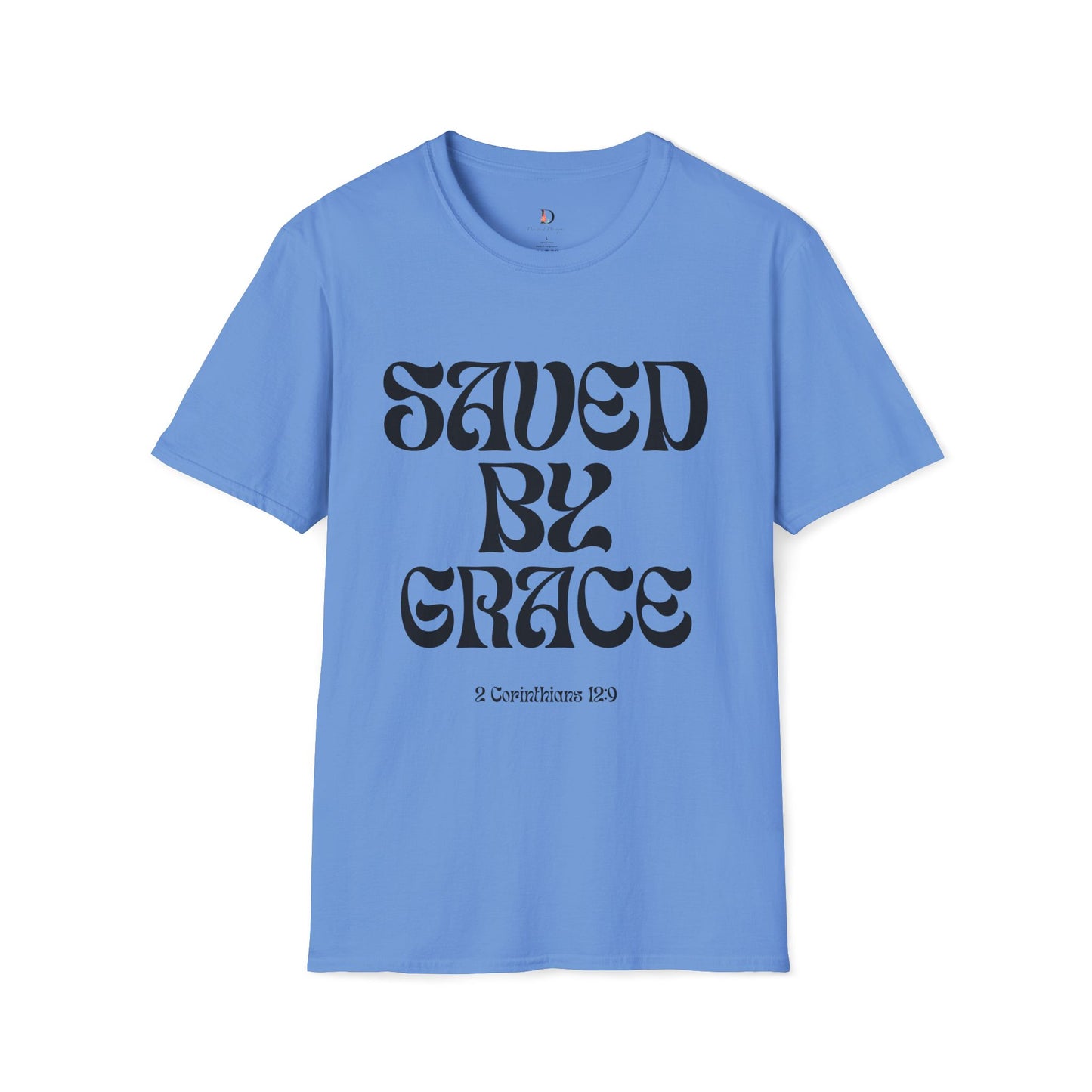 Saved by Grace (Black Letter) Unisex Softstyle T-Shirt