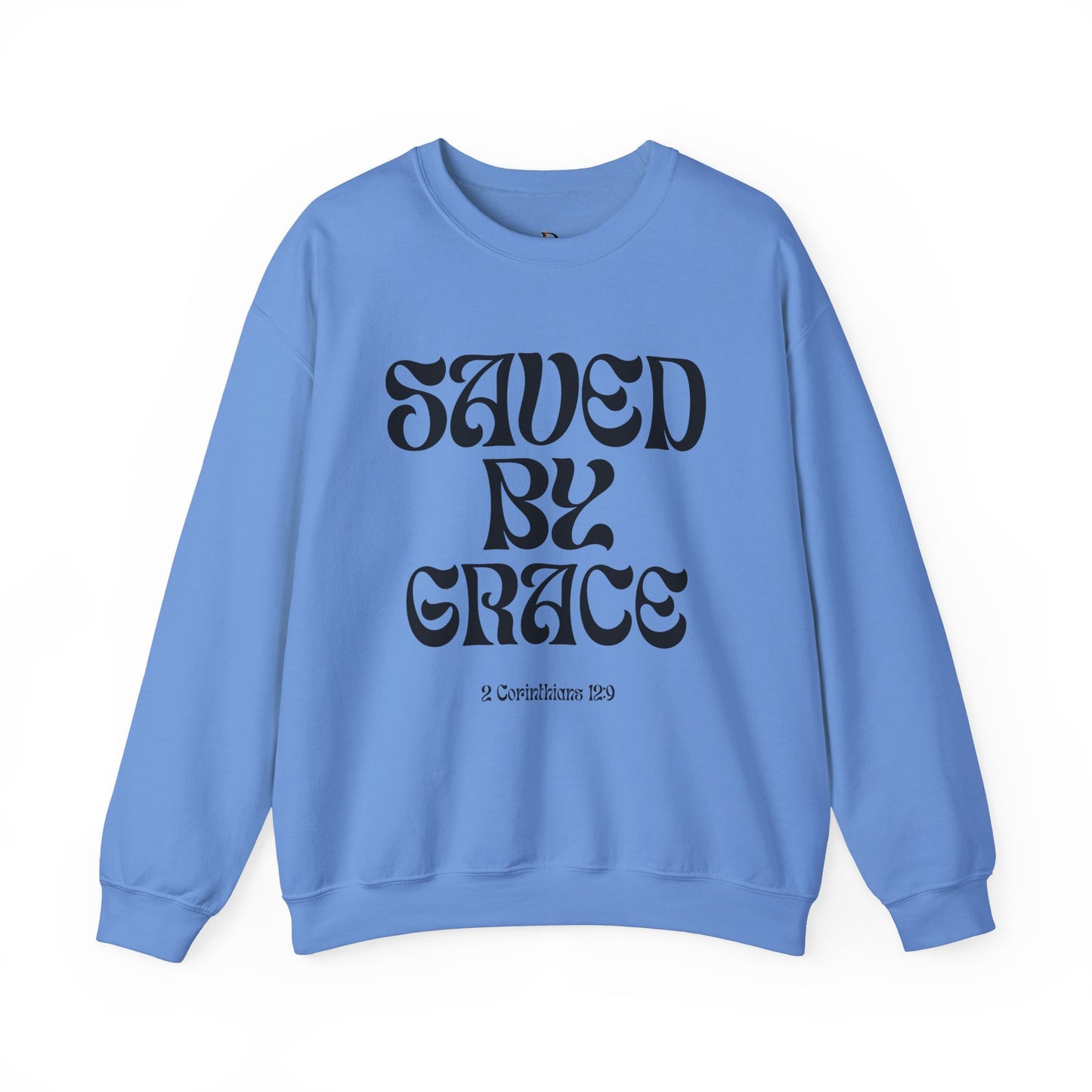 Saved by Grace (Black Letter) Unisex Heavy Blend™ Crewneck Sweatshirt