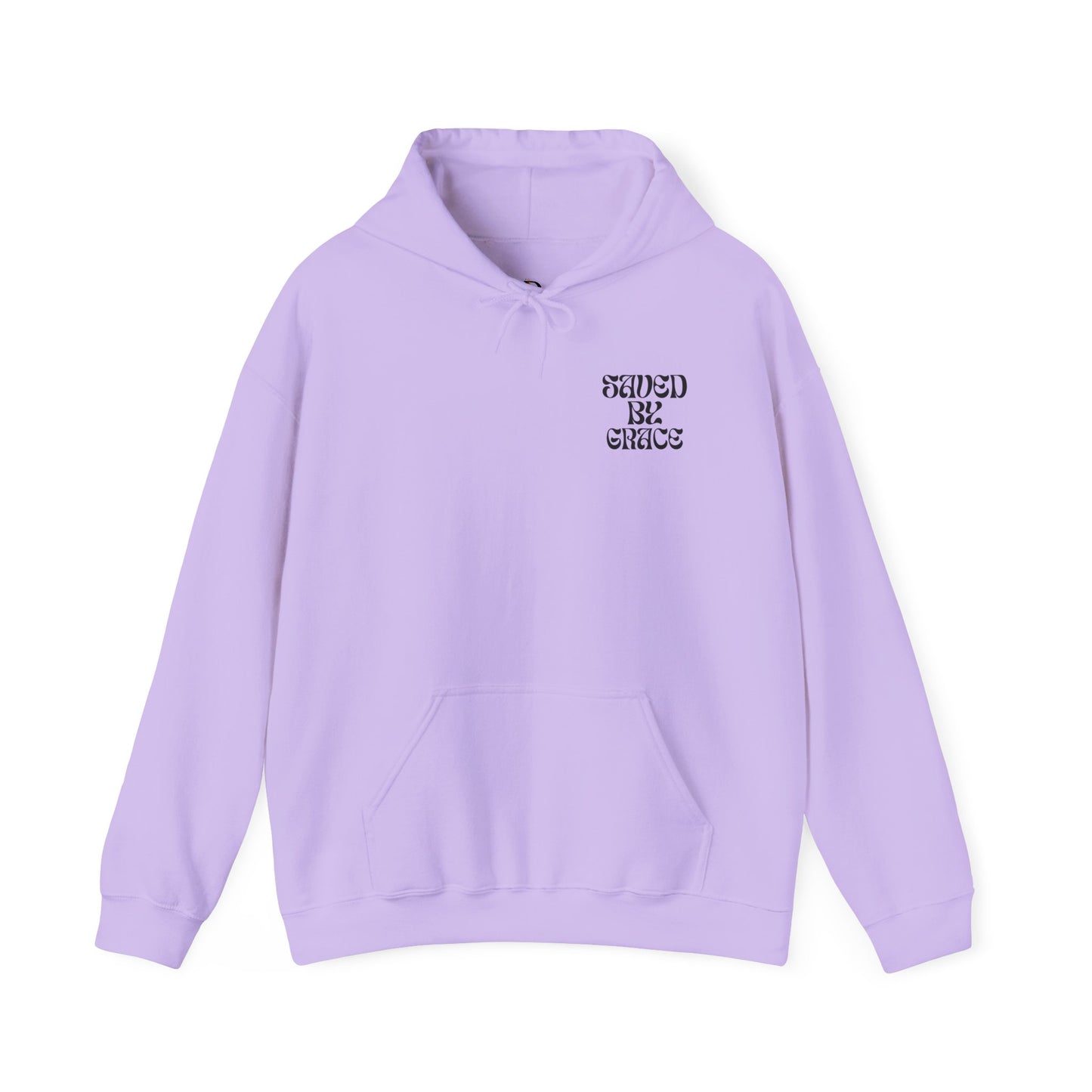 Saved by Grace (Black Letter) Unisex Heavy Blend™ Hooded Sweatshirt