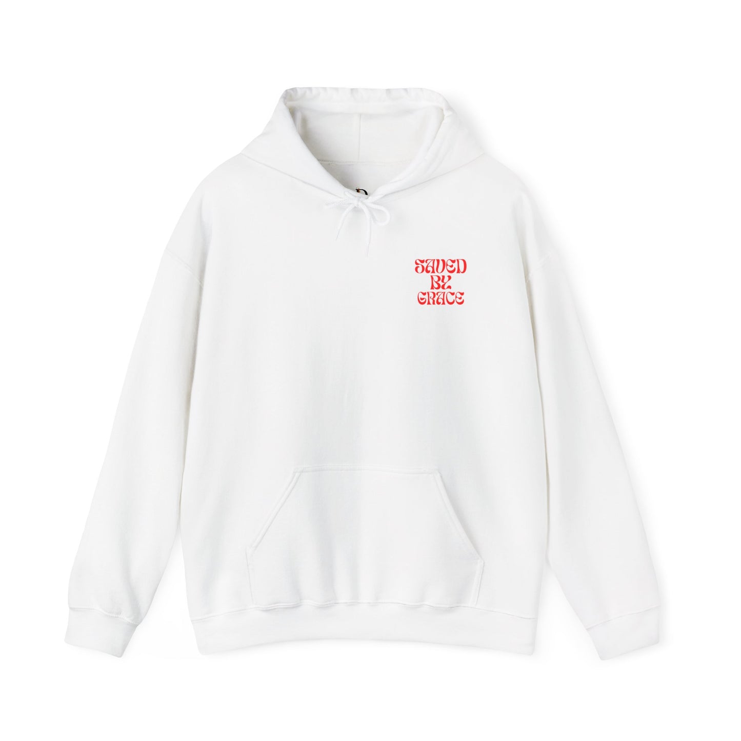 Saved by Grace (Red Letter) Unisex Heavy Blend™ Hooded Sweatshirt