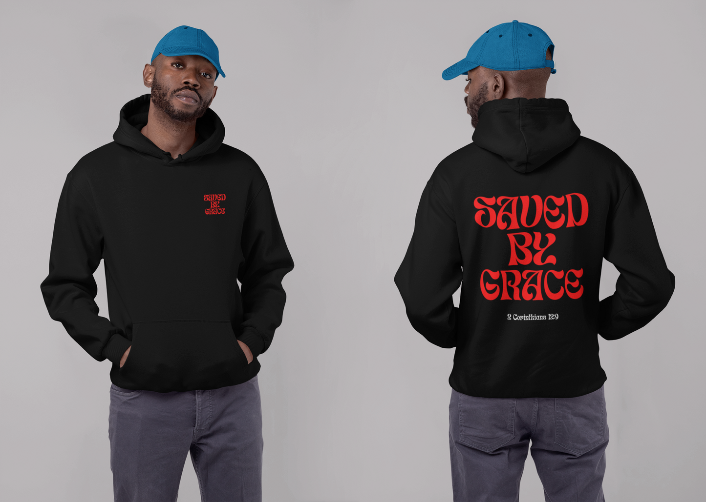 Saved by Grace (Red Letter) Unisex Heavy Blend™ Hooded Sweatshirt