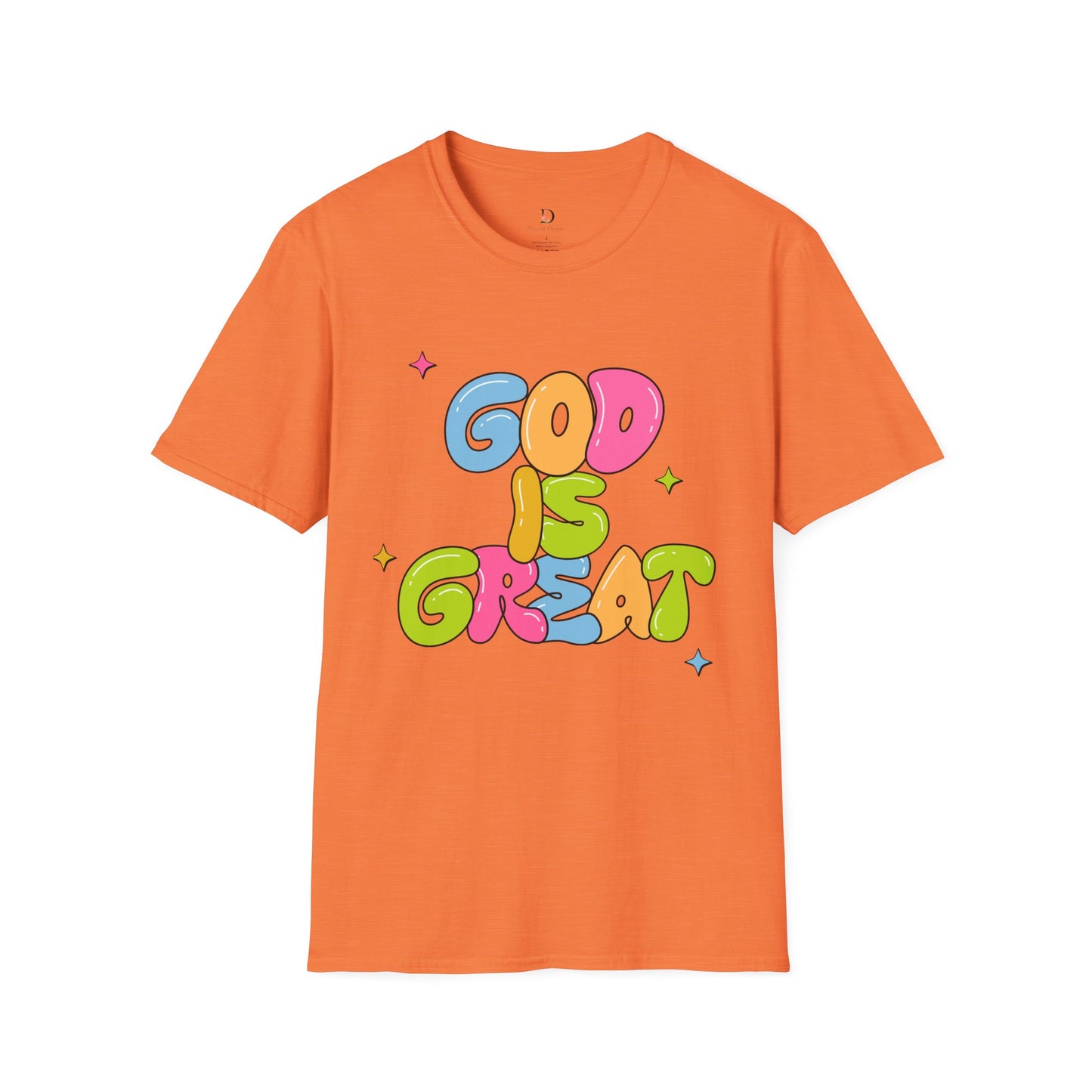 God is Great Bubble Letters Unisex Softstyle T-Shirt