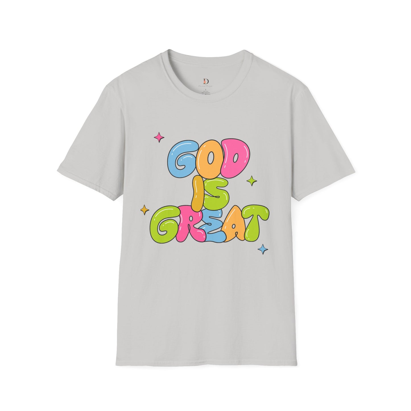 God is Great Bubble Letters Unisex Softstyle T-Shirt