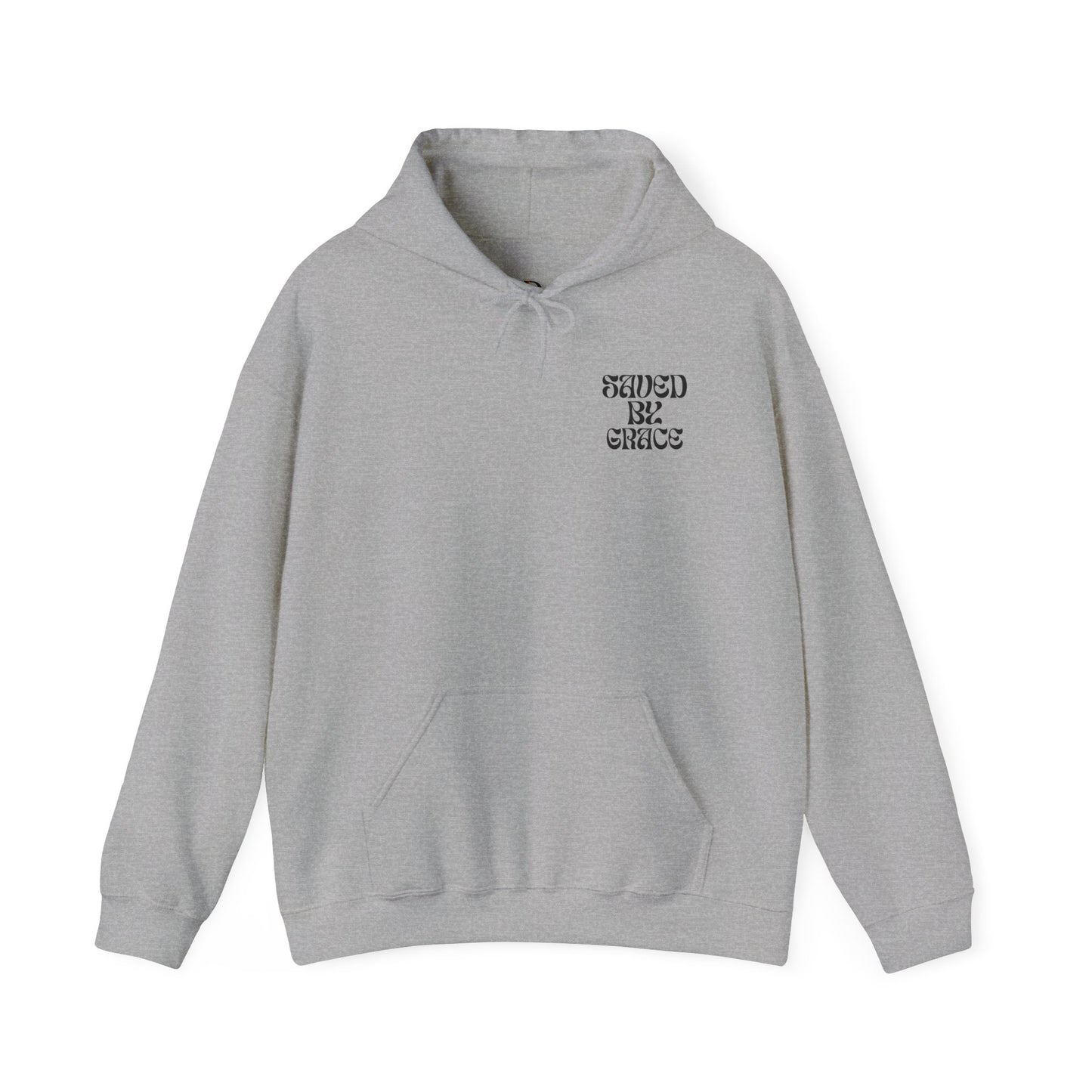 Saved by Grace (Black Letter) Unisex Heavy Blend™ Hooded Sweatshirt