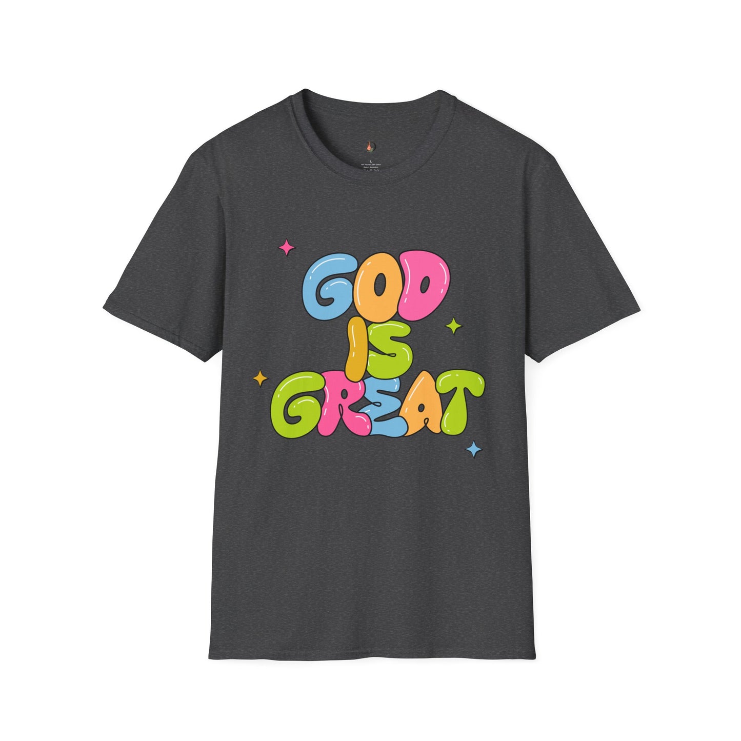 God is Great Bubble Letters Unisex Softstyle T-Shirt