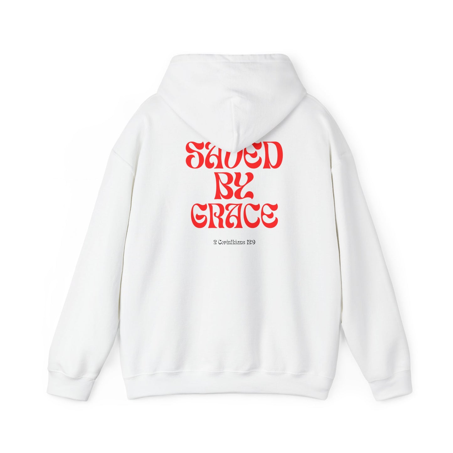 Saved by Grace (Red Letter) Unisex Heavy Blend™ Hooded Sweatshirt
