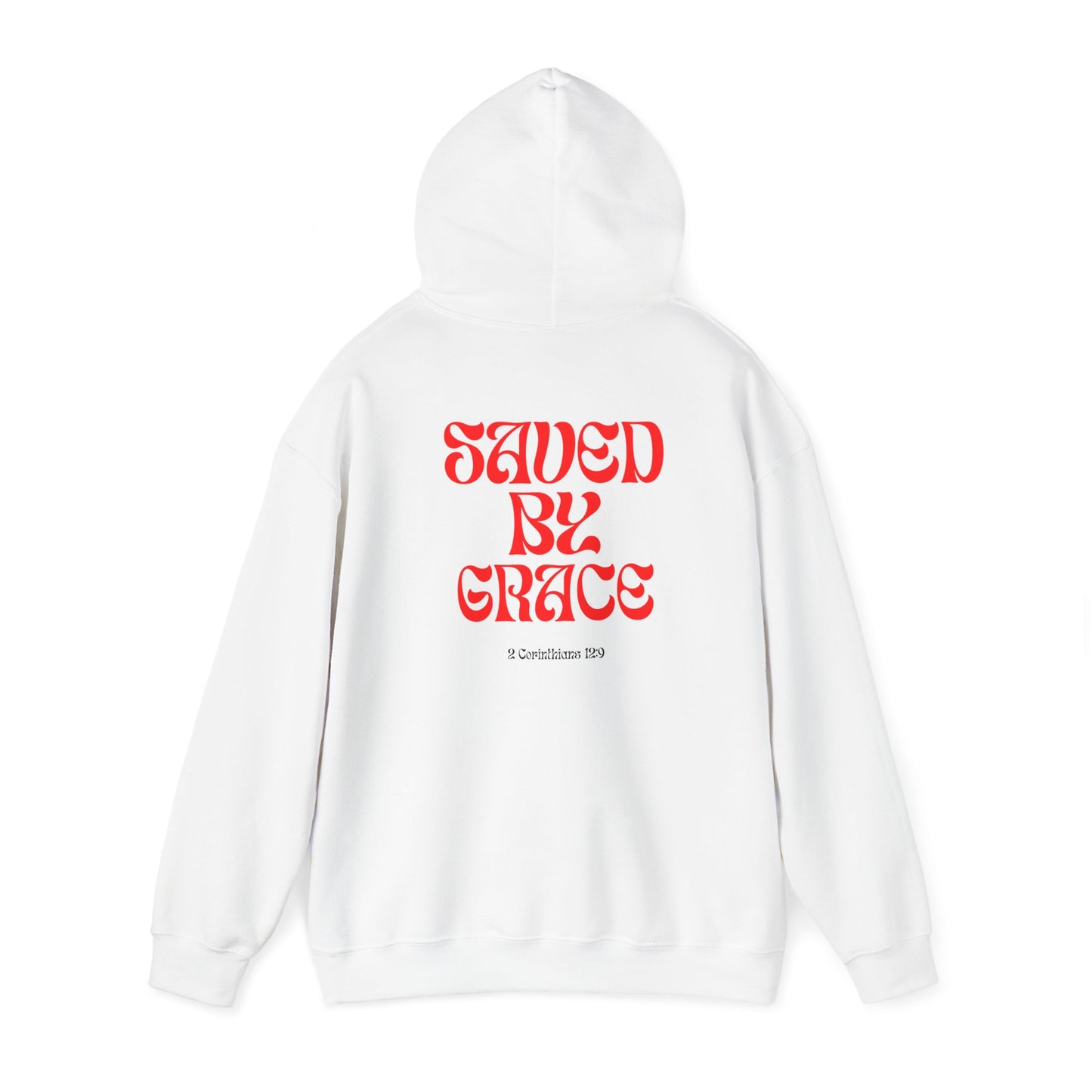 Saved by Grace (Red Letter) Unisex Heavy Blend™ Hooded Sweatshirt
