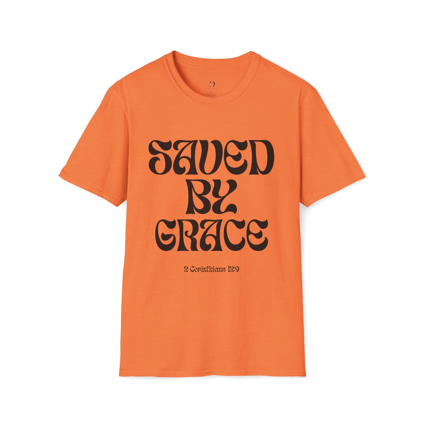 Saved by Grace (Black Letter) Unisex Softstyle T-Shirt