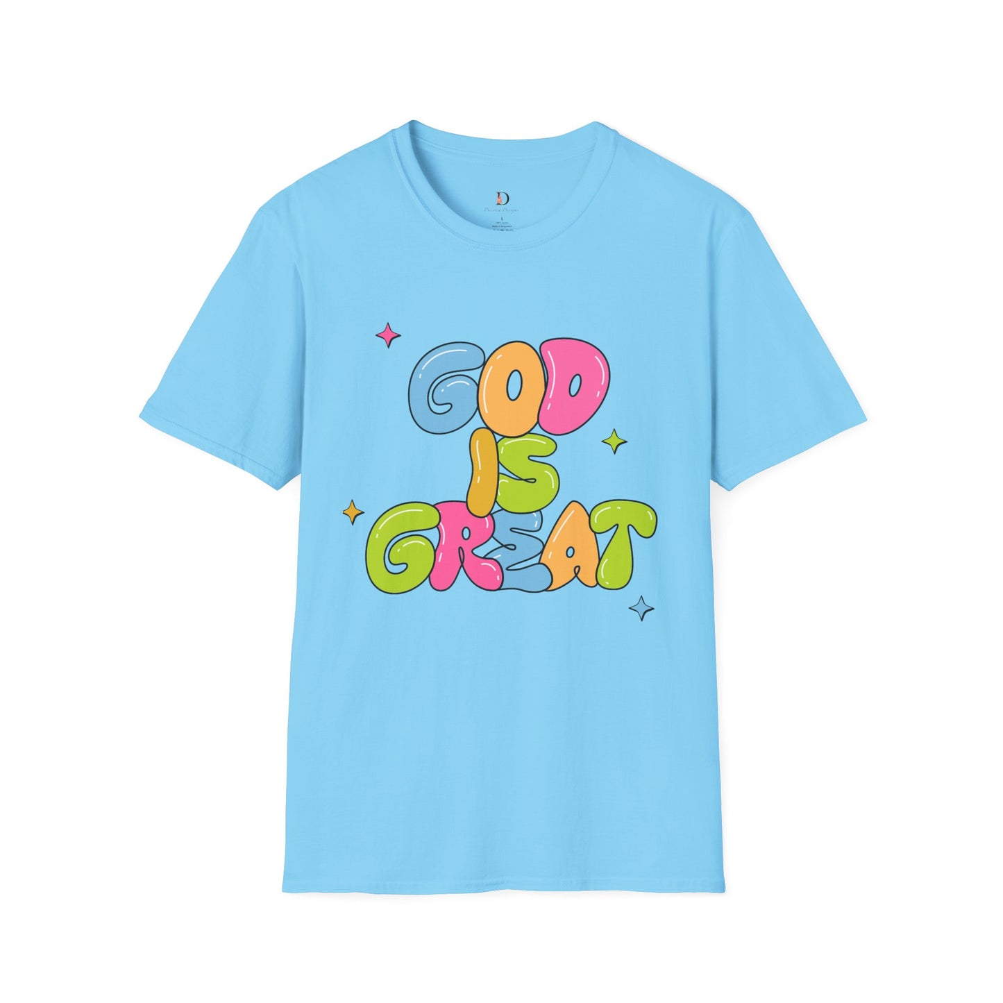 God is Great Bubble Letters Unisex Softstyle T-Shirt