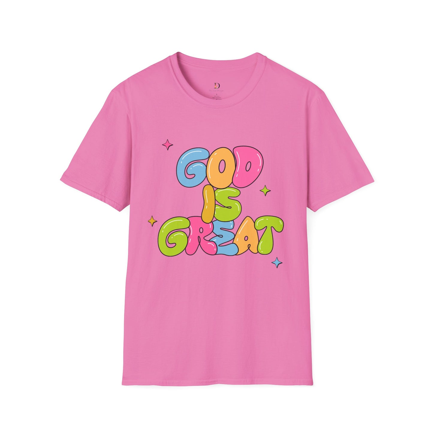 God is Great Bubble Letters Unisex Softstyle T-Shirt