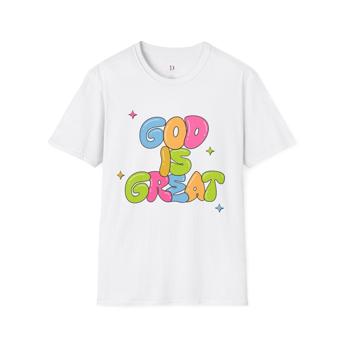 God is Great Bubble Letters Unisex Softstyle T-Shirt