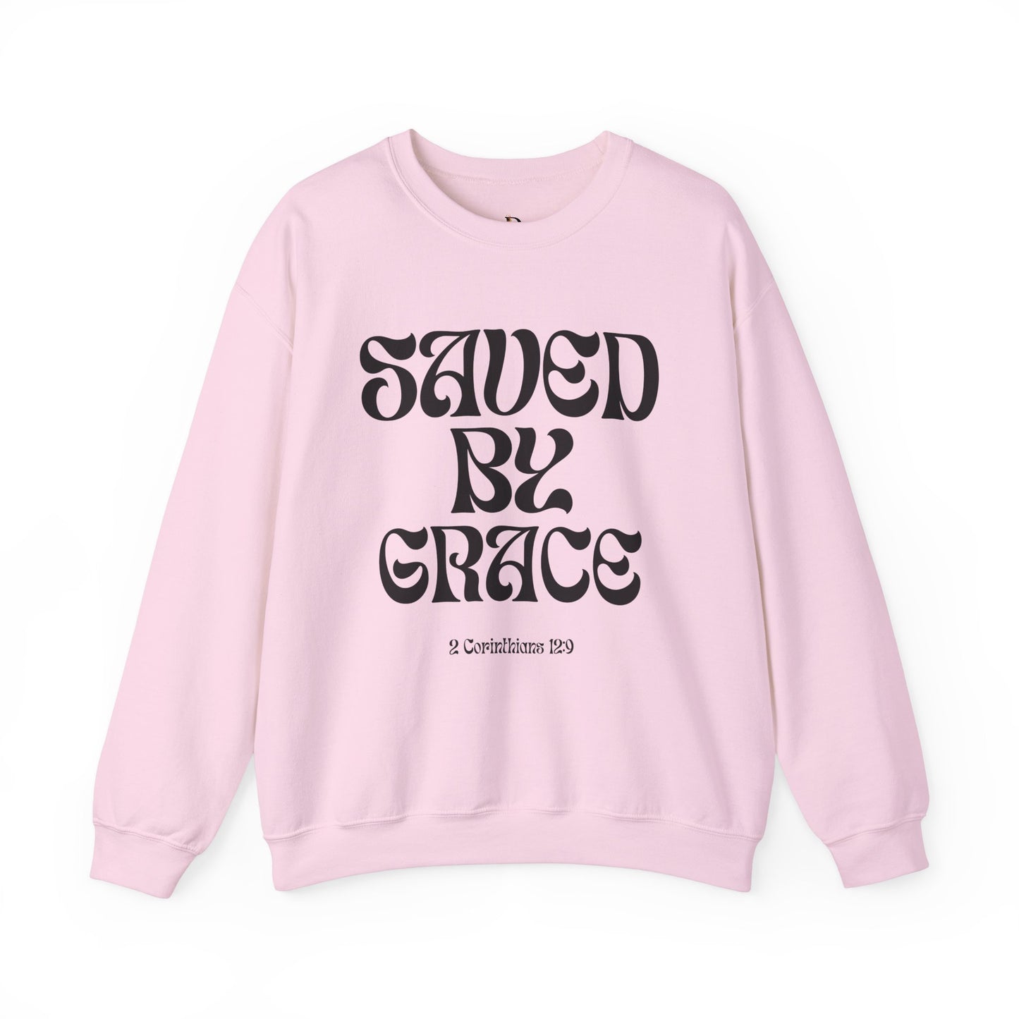 Saved by Grace (Black Letter) Unisex Heavy Blend™ Crewneck Sweatshirt