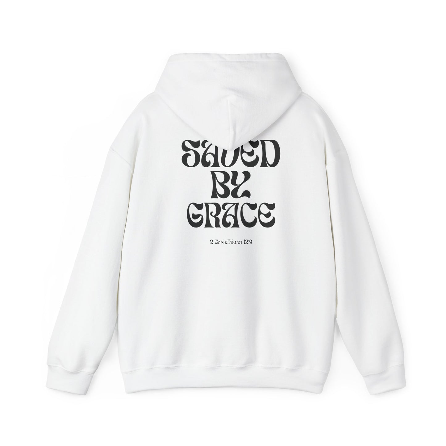 Saved by Grace (Black Letter) Unisex Heavy Blend™ Hooded Sweatshirt